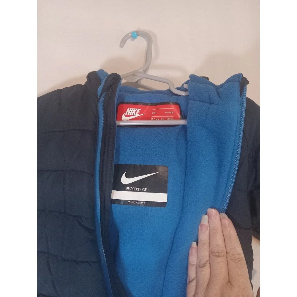 Nike Swoosh Infant Size 6-9‎ Months Navy Blue Quilted Puffer Snow Suit